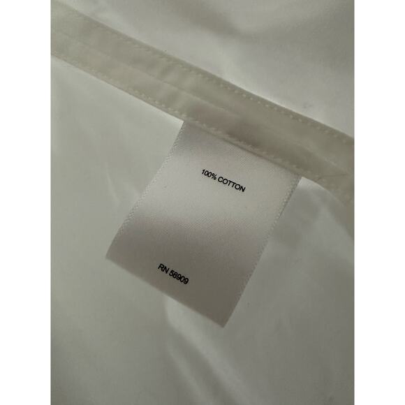 A LOVES A White Bubble Puff Sleeve Button Down Blouse Shirt Cotton - Sz Large - Picture 4 of 5